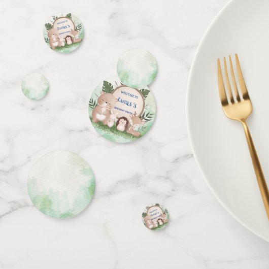 Schattige stekelvarken Beer verjaardagsfeestje oer Confetti (Groep)