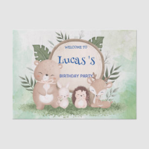 Schattige stekelvarken Beer verjaardagsfeestje oer Tissuepapier