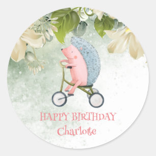 Schattige stekelvarken fiets Safari oerwoud Verjaa Ronde Sticker