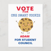 Schattige Stem Voor Klasse President: Smart Cookie Flyer (Achterkant)
