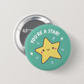 Schattige Ster Doodle Ronde Button 5,7 Cm (Voorkant /achterkant)