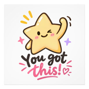 Schattige ster je kan dit Cute Motivatie Poster Ar