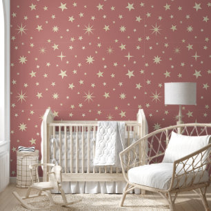    Schattige sterren Mooie roze zachte pastel mei Behang