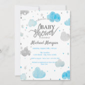 Schattige sterren & wolken babyshower kaart (Voorkant)