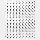Schattige sterren zwart op elke aangepaste kleur b fleece deken (Voorkant)