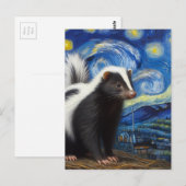Schattige Sterrennacht Skunk Van Gogh Briefkaart (Voorkant / Achterkant)