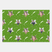 Schattige Sterrenpatroon Heldere kleuren Foto Kers Inpakpapier Vel (Voorkant 3)