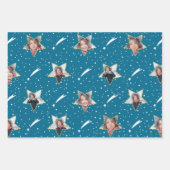 Schattige Sterrenpatroon Heldere kleuren Foto Kers Inpakpapier Vel (Voorkant 2)