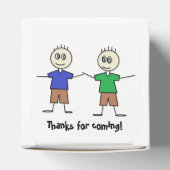 Schattige Stick Figuur Twin Boys Verjaardagsfeestj Bedankdoosjes (Bovenkant)