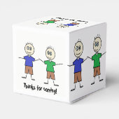 Schattige Stick Figuur Twin Boys Verjaardagsfeestj Bedankdoosjes (Achterkant)