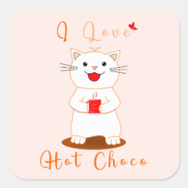 Schattige Sticker |  Ik hou van warme choco