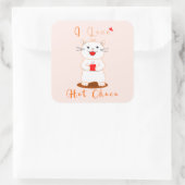 Schattige Sticker |  Ik hou van warme choco (Tas)
