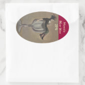 schattige Sticker Lady in wijnglas  Etikettering (Tas)