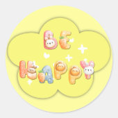 Schattige sticker | Wees gelukkig (Voorkant)