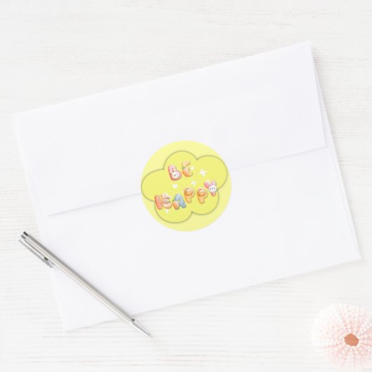 Schattige sticker | Wees gelukkig (Envelop)