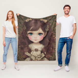Schattige  stijl Chibi Kawaii Girl Art Fleece Deken