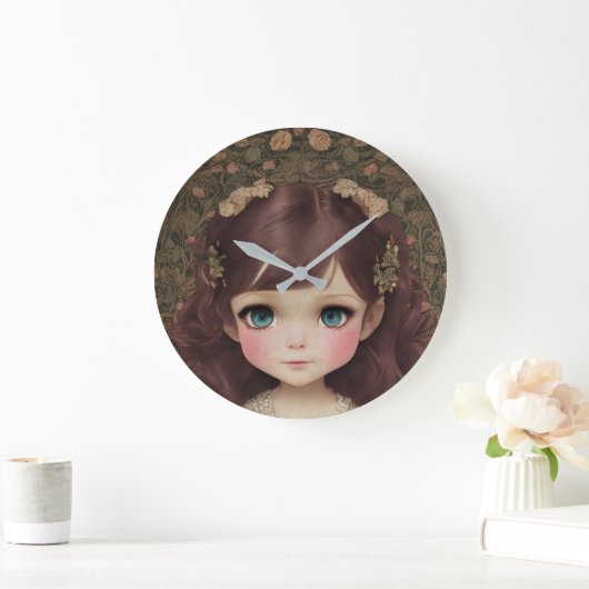 Schattige  stijl Chibi Kawaii Girl Art Grote Klok (Huis)