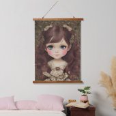 Schattige stijl Chibi Kawaii Girl Art Hangend Wandkleed (Slaapkamer)