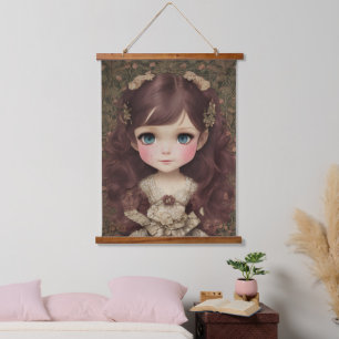 Schattige  stijl Chibi Kawaii Girl Art Hangend Wandkleed