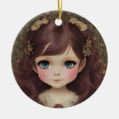 Schattige stijl Chibi Kawaii Girl Art Keramisch Ornament (Voorkant)