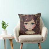 Schattige stijl Chibi Kawaii Girl Art Kussen (Stoel)