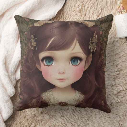 Schattige stijl Chibi Kawaii Girl Art Kussen (Deken)