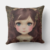 Schattige stijl Chibi Kawaii Girl Art Kussen (Achterkant)