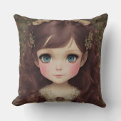 Schattige stijl Chibi Kawaii Girl Art Kussen (Voorkant)