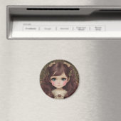 Schattige  stijl Chibi Kawaii Girl Art Magneet (Insitu (Vaatwasser))