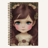 Schattige  stijl Chibi Kawaii Girl Art Notitieboek (Voorkant)