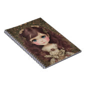 Schattige  stijl Chibi Kawaii Girl Art Notitieboek (Rechterzijde)