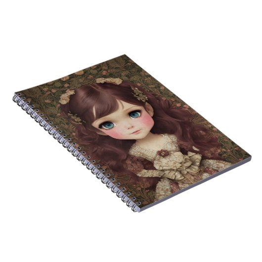 Schattige  stijl Chibi Kawaii Girl Art Notitieboek (Rechterzijde)