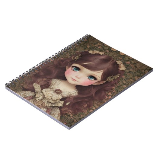 Schattige  stijl Chibi Kawaii Girl Art Notitieboek (Linkerzijde)