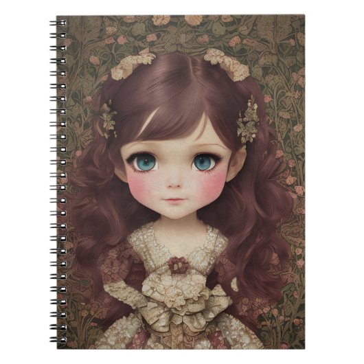 Schattige  stijl Chibi Kawaii Girl Art Notitieboek (Voorkant)
