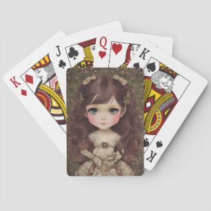 Schattige stijl Chibi Kawaii Girl Art Pokerkaarten