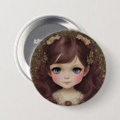 Schattige  stijl Chibi Kawaii Girl Art Ronde Button 7,6 Cm (Voorkant /achterkant)