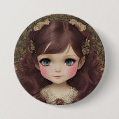 Schattige  stijl Chibi Kawaii Girl Art Ronde Button 7,6 Cm (Voorkant)