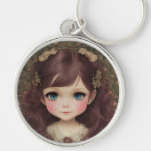 Schattige  stijl Chibi Kawaii Girl Art Sleutelhanger (Voorkant)