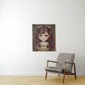 Schattige  stijl Chibi Kawaii Girl Art Wandkleed (In situ)