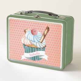Schattige  stijl cupcake Metal Lunchbox