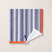 Schattige stijlvol blauw en Sinaasappel gestreepte Bad Handdoek (Wasdoekje)