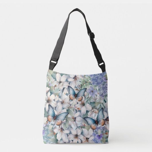 Schattige Stijlvol & Elegant Bloemen Vlinders Crossbody Tas (Voorkant)