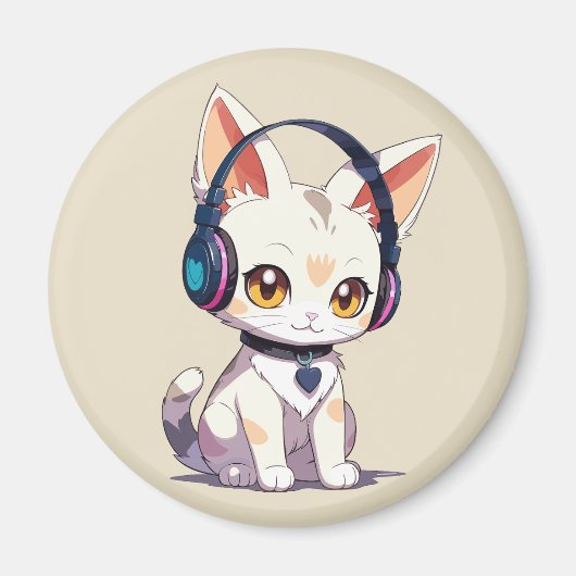 Schattige stijlvol Kat Magneet (Voorkant)