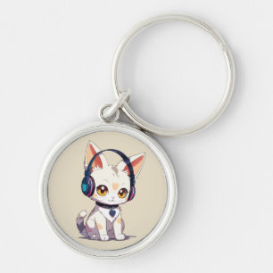 Schattige stijlvol Kat Sleutelhanger
