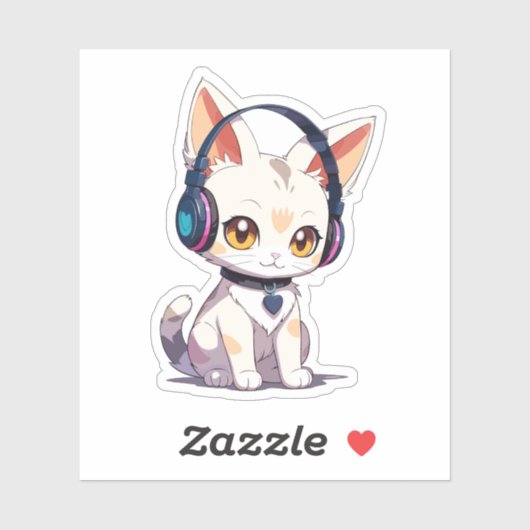 Schattige stijlvol Kat Sticker (Vel)