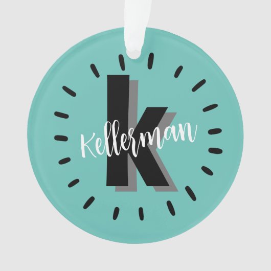 Schattige Stijlvol Monogram Initiaal Ornament (voorkant)