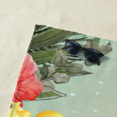 Schattige stijlvol strand, Palm Leaf Hibiscus Strandlaken (In situ)