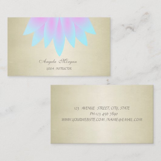 Schattige stijlvolle, elegante grafische Lotus Flo Visitekaartje (Voorkant / Achterkant)