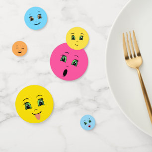 Schattige stijlvolle Emoji gelukkige gezichten Fee Confetti