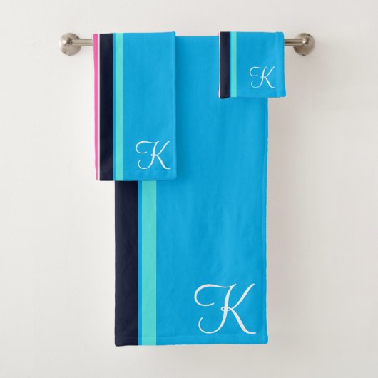 Schattige stijlvolle gym monogram naam bad handdoek (Insitu)
